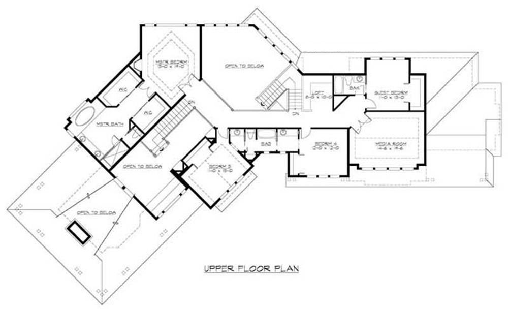 Floor Plan Second Story of Craftsman Plan #115-1459